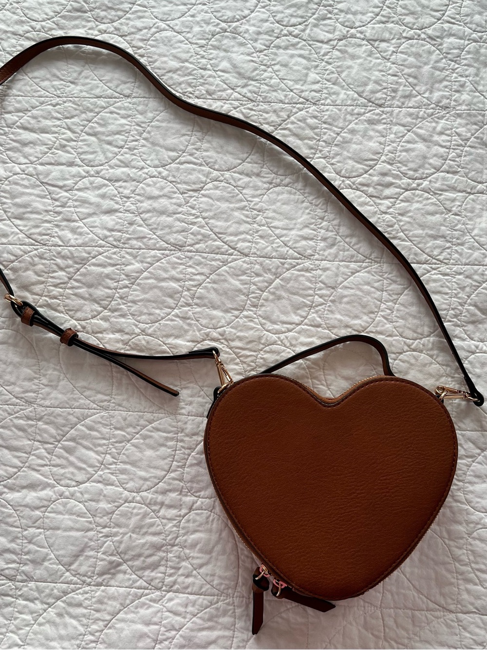 LC Lauren Conrad LOVE Heart-Shaped Crossbody Bag in Brown. Whimsy Cottagecore